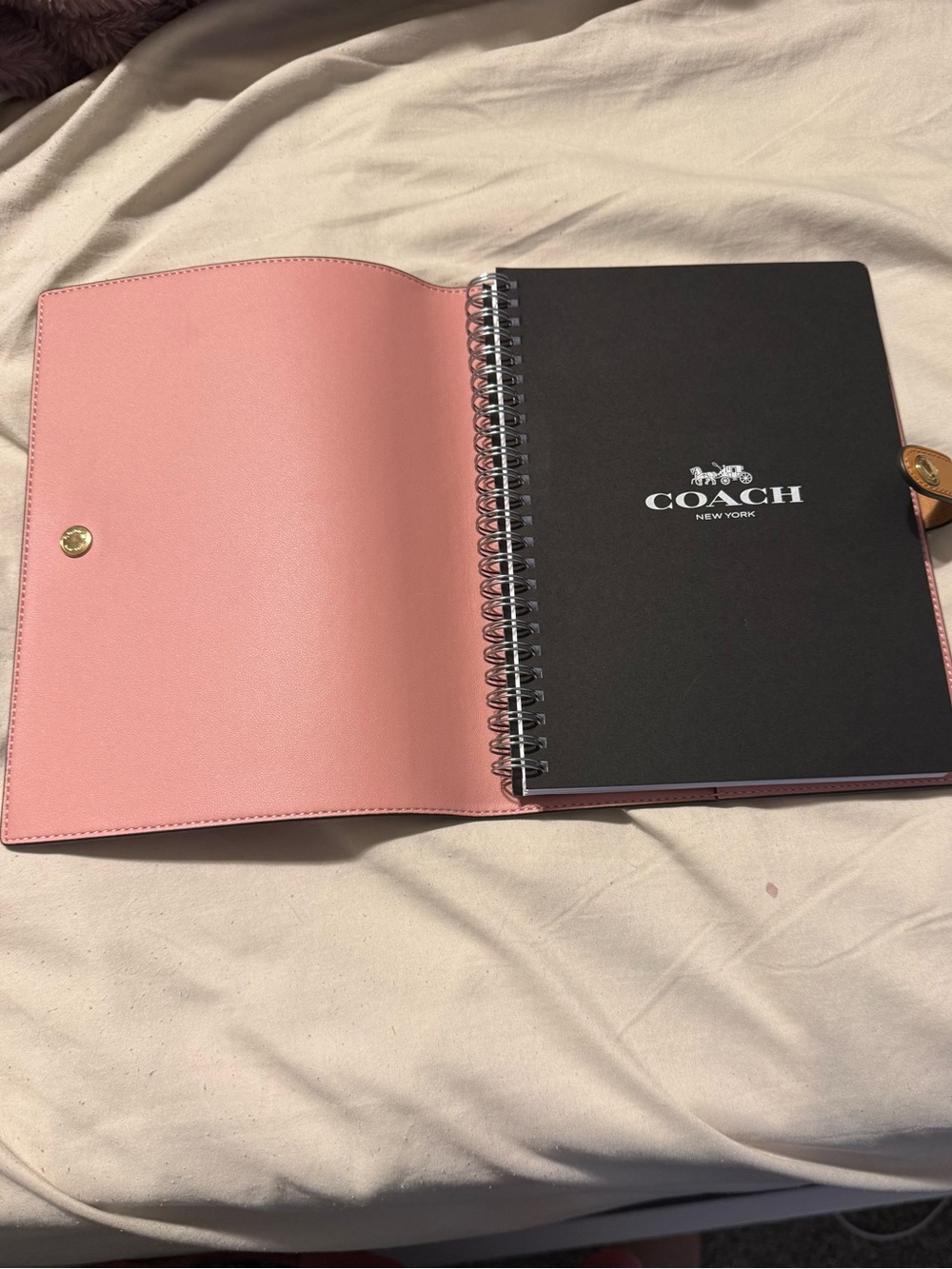 Coach Pink Signature Pattern notebook - Picture 2 of 4
